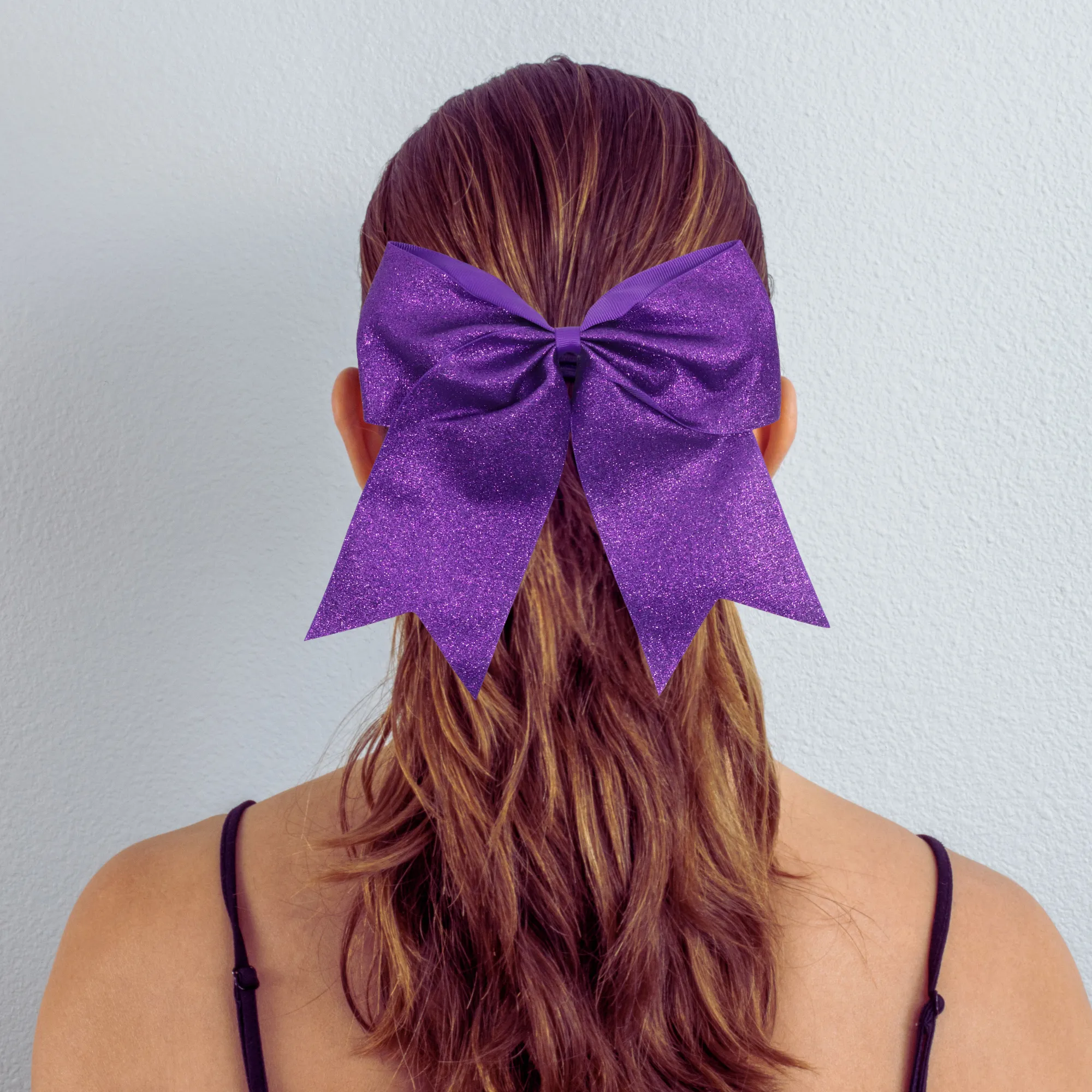 Purple Glitter Cheer Bow