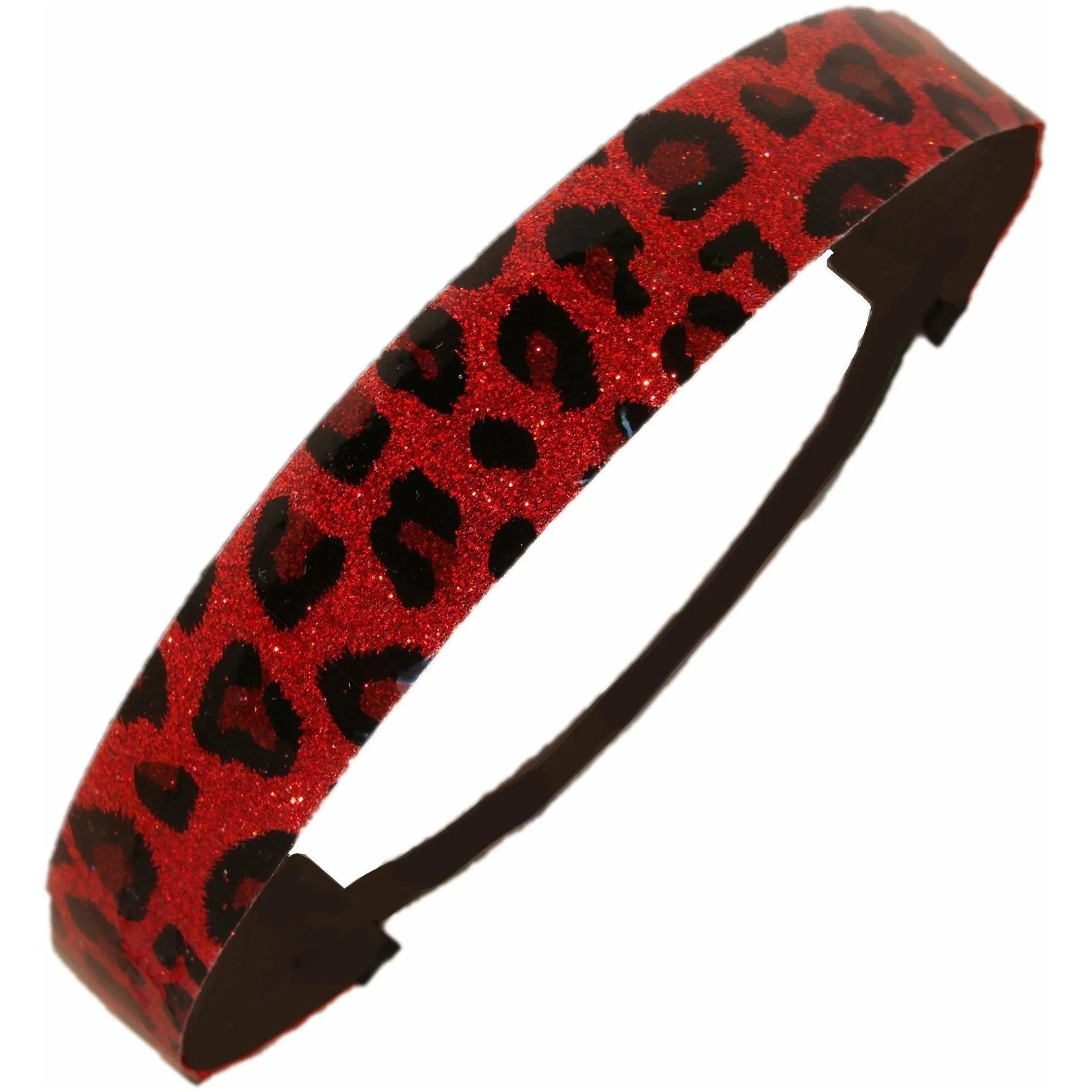 Red Cheetah Glitter Headband