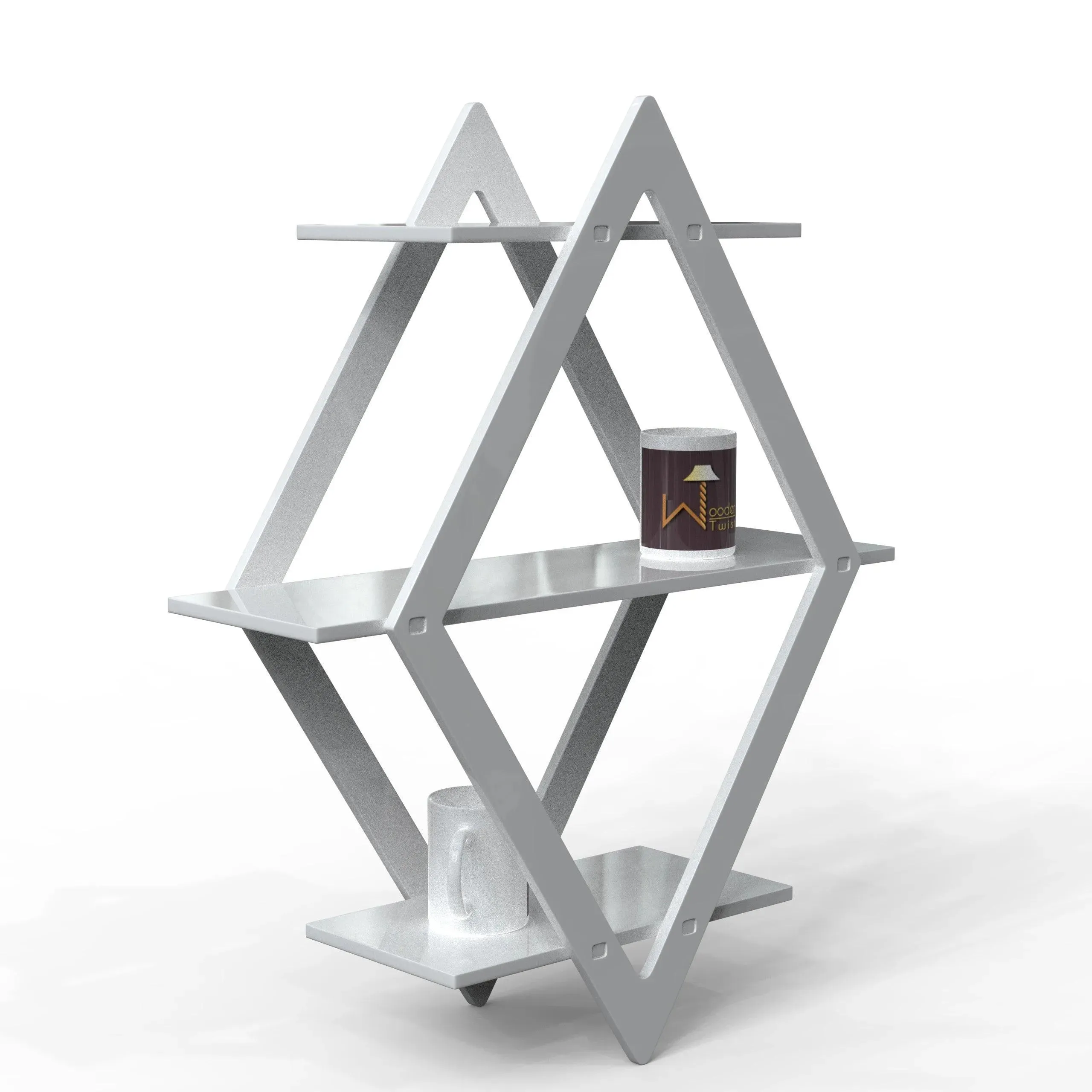 Rhombus Shelf Floating Wall Shelf For Living Room