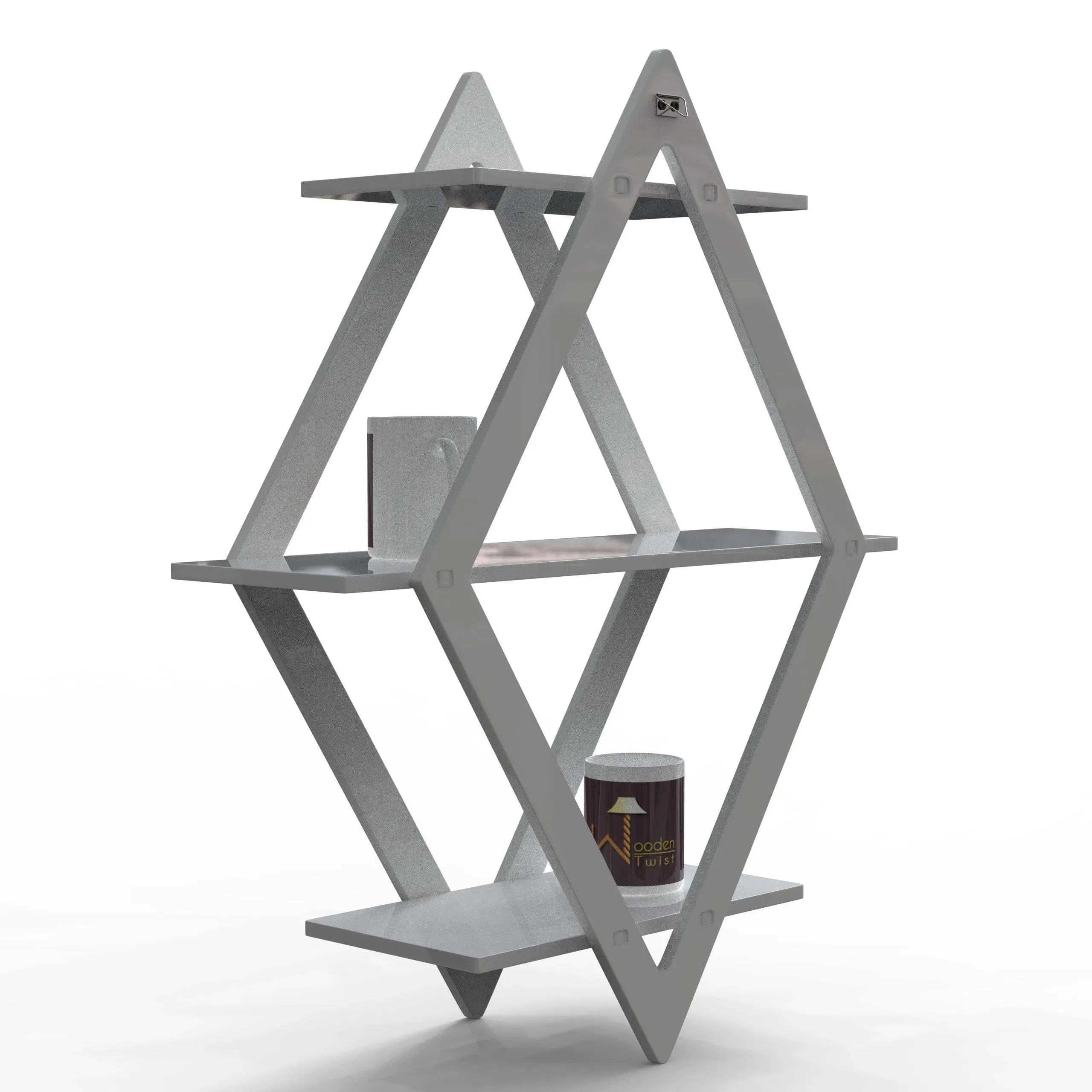 Rhombus Shelf Floating Wall Shelf For Living Room