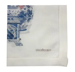 ROYAL DELFT MASTERPIECES TULIPS WHITE 22"X22" HEMSTITCH DINNER NAPKIN, SET OF 4