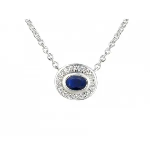 Silver Apollo Blue Sapphire Necklace