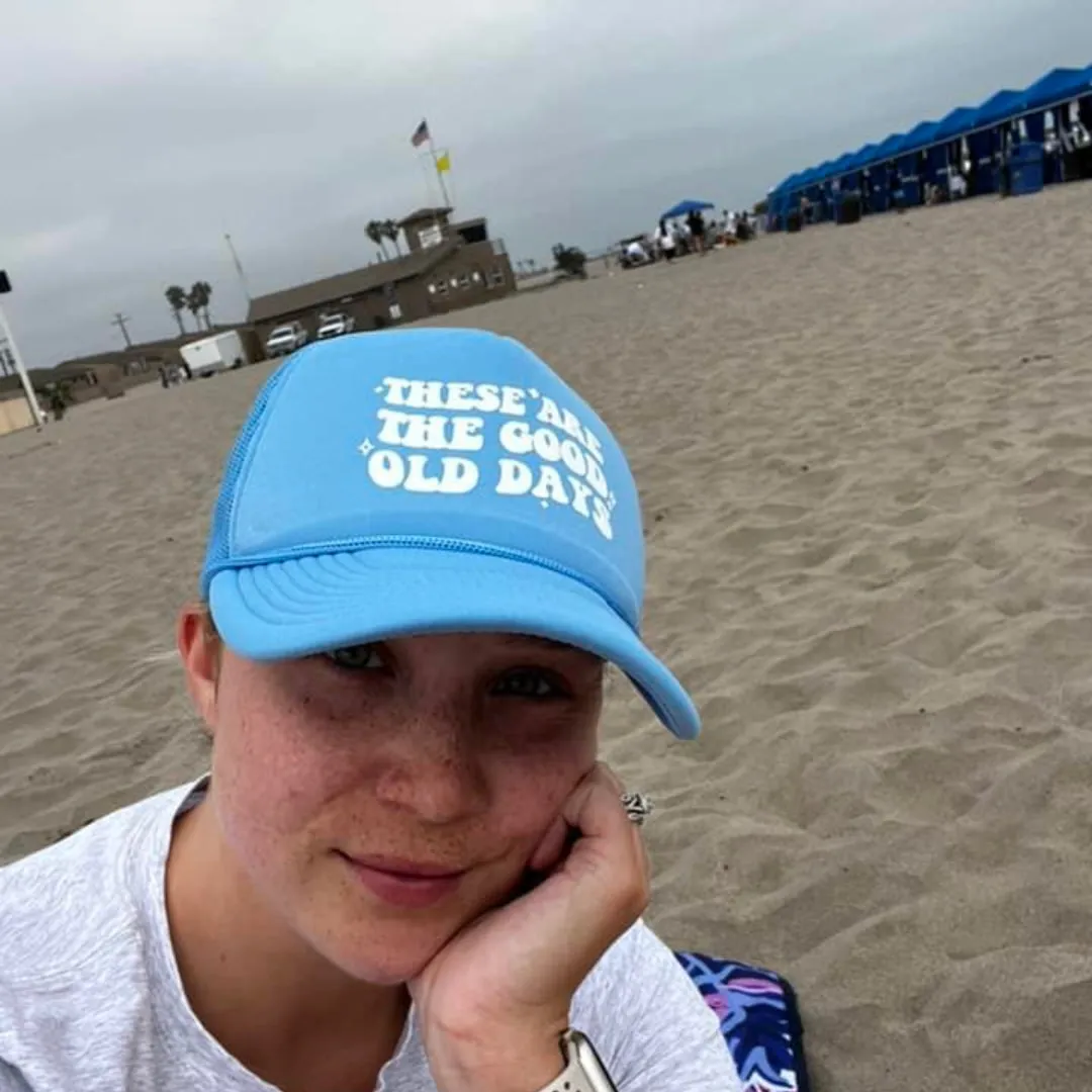 Sky Blue Trucker w/ Puff Print - These Are The Good Old Days