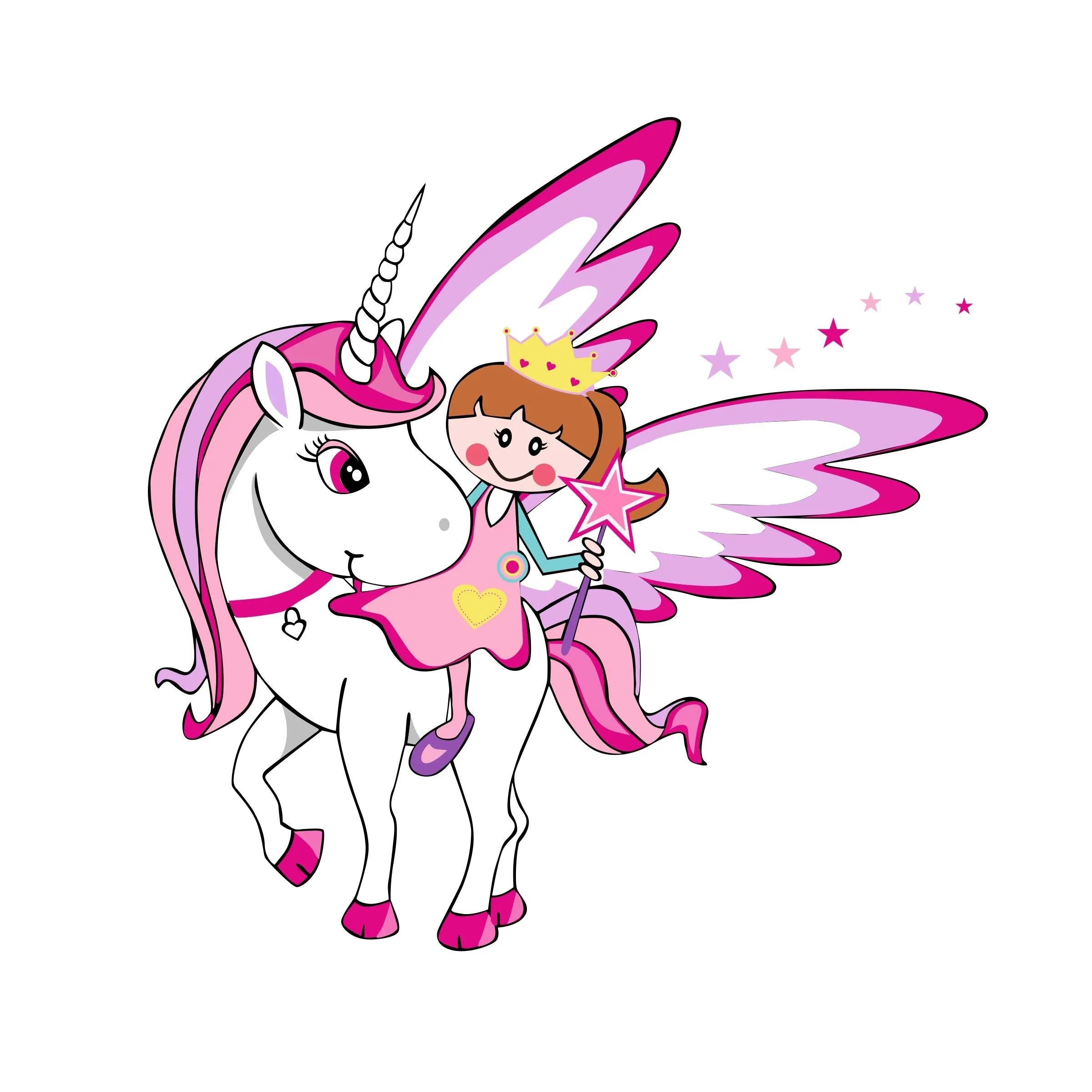 Sticker Hub Princess Sitting on a Unicorn (PVC Vinyl, 59 X 59)