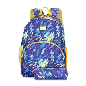 THE CLOWNFISH Cosmic Critters Series Printed Polyester 15 Litres Kids Backpack School Bag with Free Pencil Staionery Pouch Daypack Picnic Bag for Tiny Tots Of Age 5-7 Years (Blue - Helicopter)