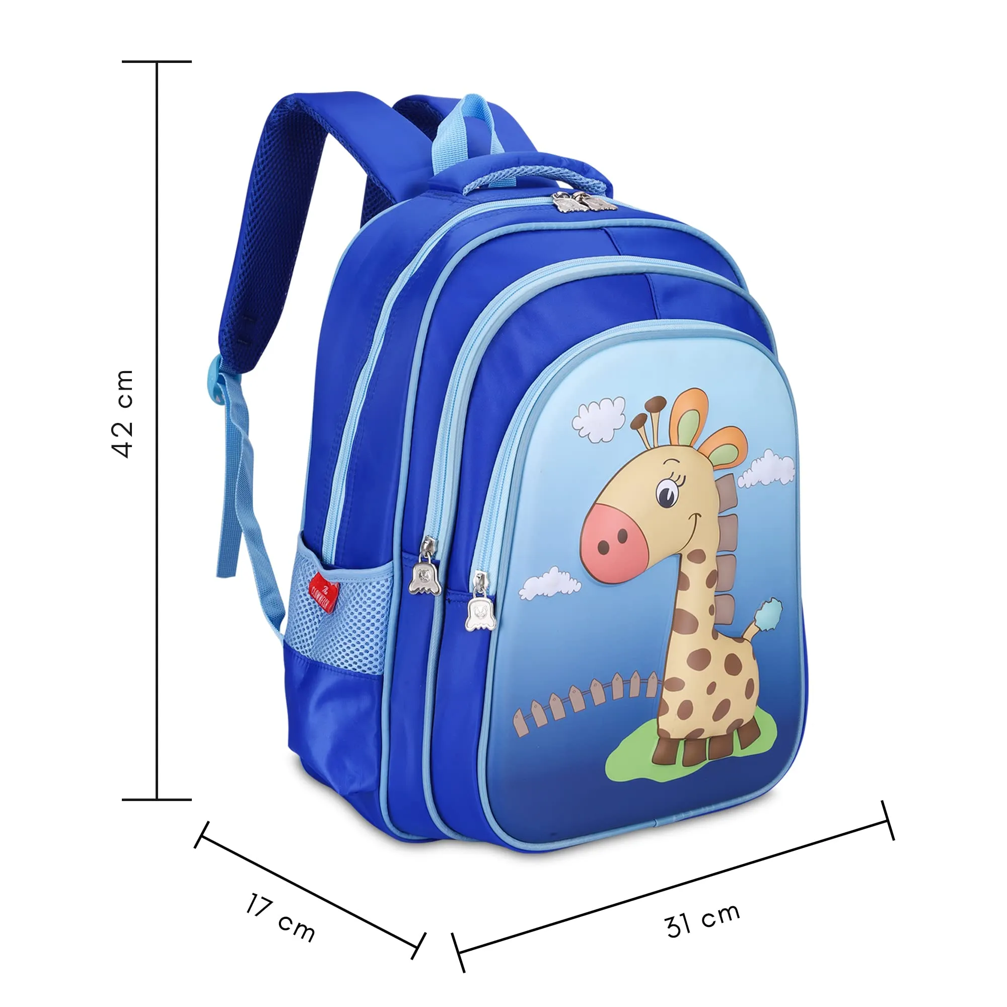 THE CLOWNFISH KidVenture Series Polyester 23 Litres Kids Backpack School Bag Daypack Sack Picnic Bag for Tiny Tots Child Age 5-7 years (Cobalt Blue)