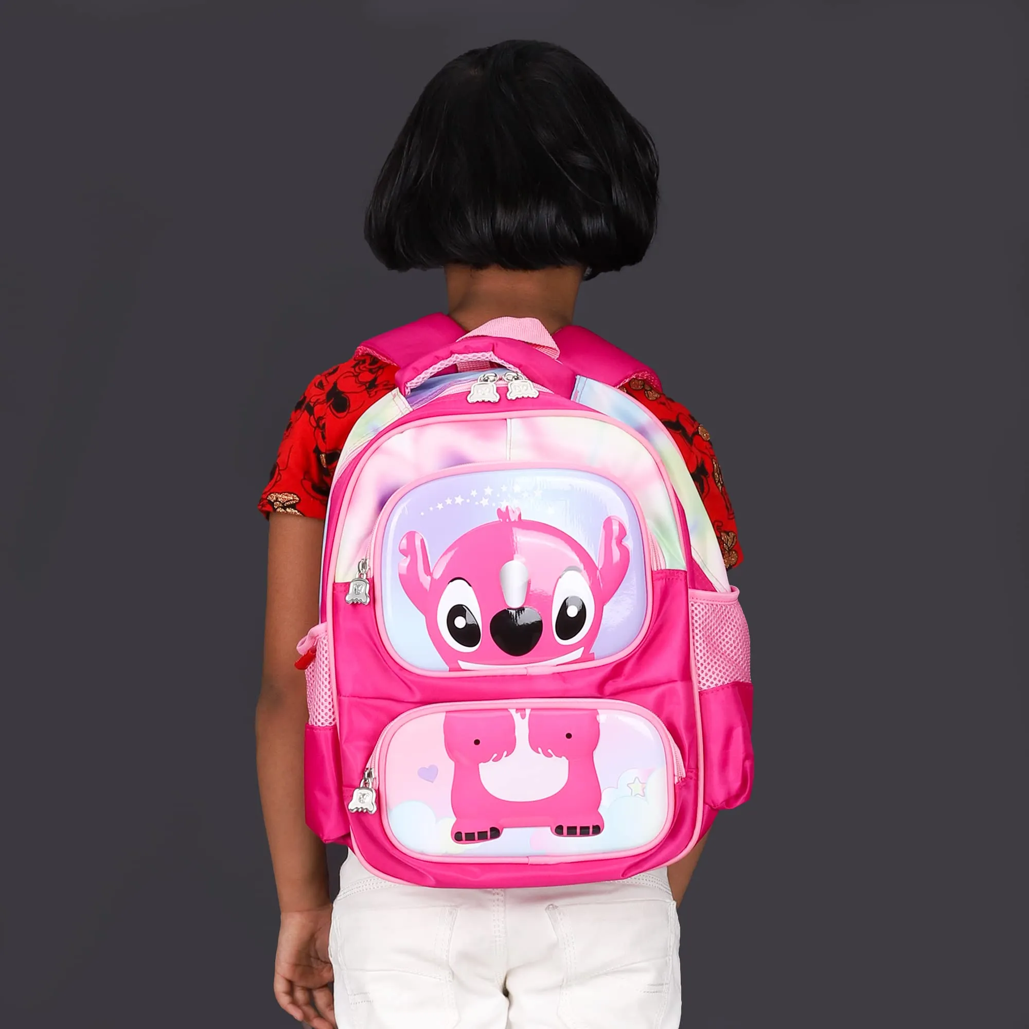 THE CLOWNFISH Little Champ Series Polyester 13.6 Litres Kids Backpack School Bag Daypack Sack Picnic Bag for Tiny Tots-Age Group 3-5 years (Blush Pink)