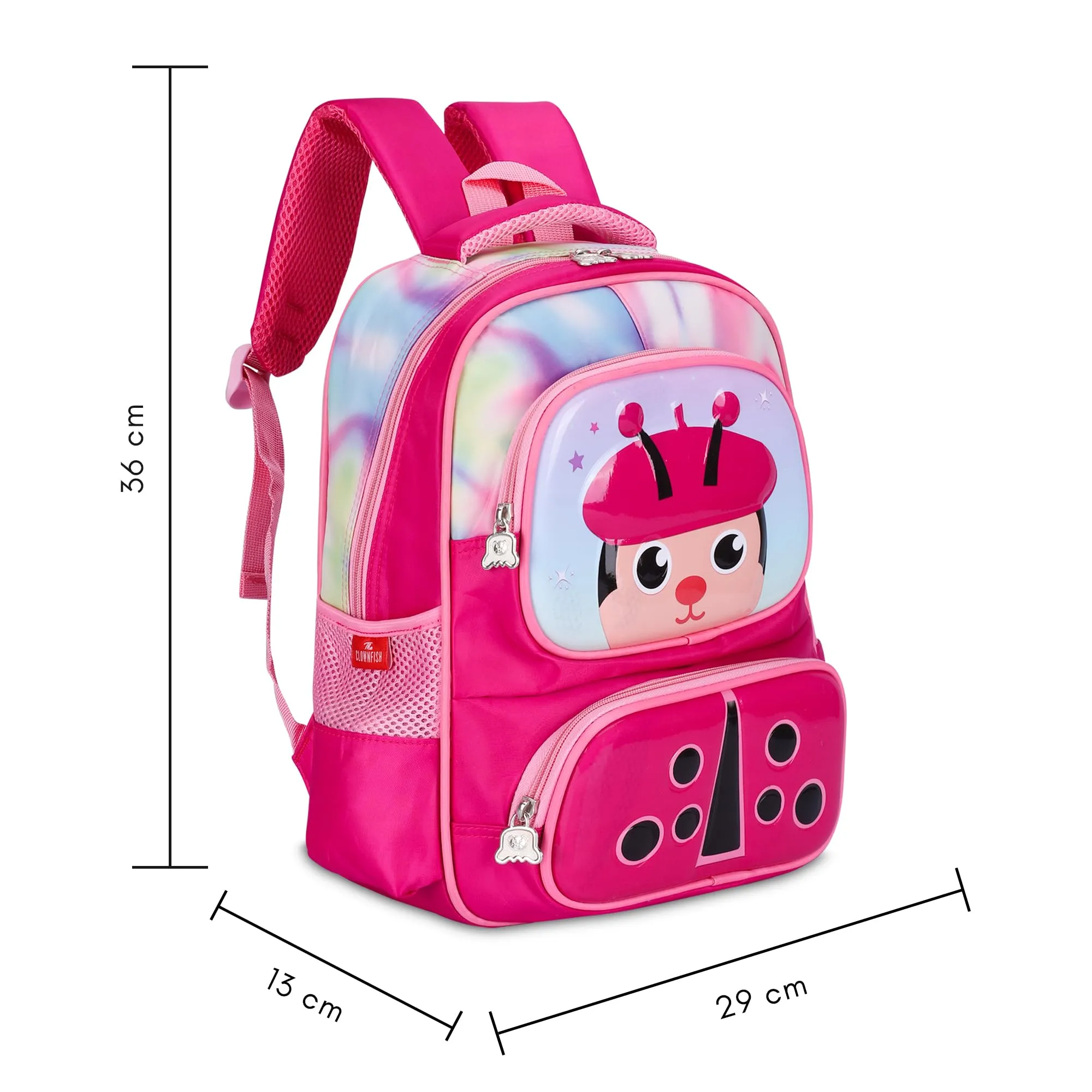 THE CLOWNFISH Little Champ Series Polyester 13.6 Litres Kids Backpack School Bag Daypack Sack Picnic Bag for Tiny Tots-Age Group 3-5 years (Magenta)