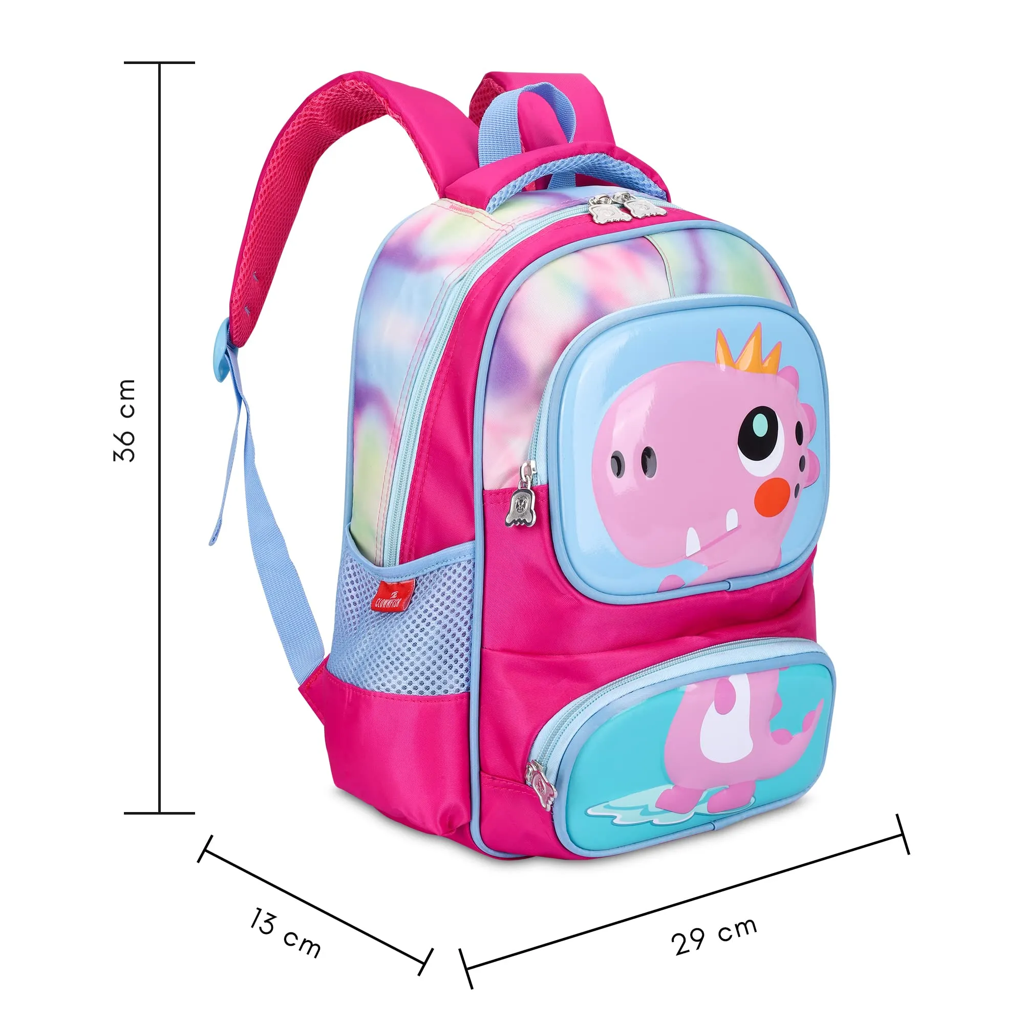 THE CLOWNFISH Little Champ Series Polyester 13.6 Litres Kids Backpack School Bag Daypack Sack Picnic Bag for Tiny Tots-Age Group 3-5 years (Rosy Pink)