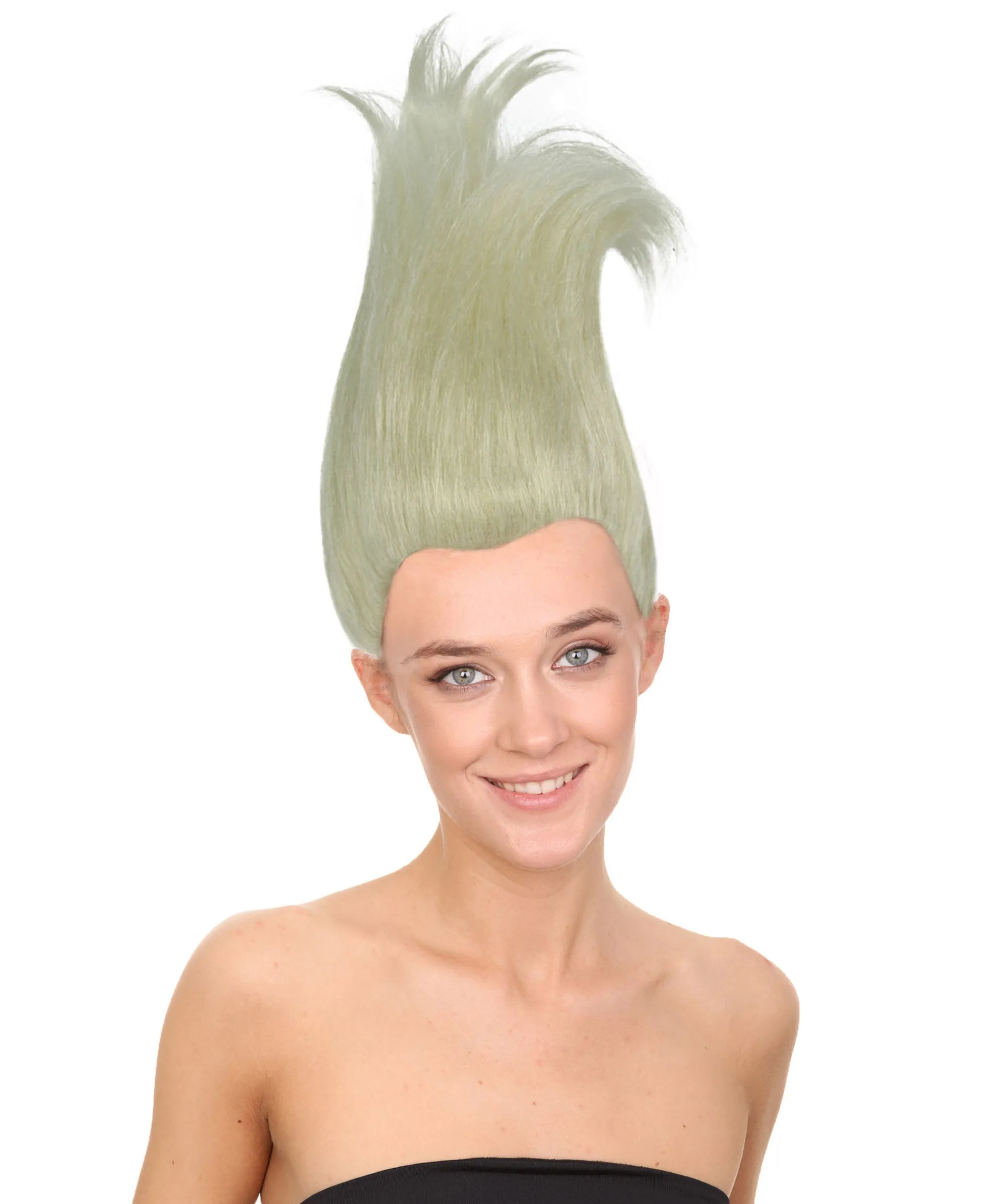 Troll World Tour | Women's Blonde Straight Spiked Troll Wig | Premium Breathable Capless Cap