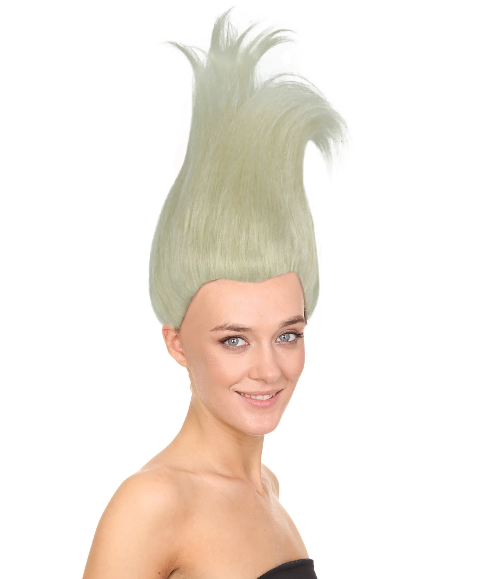 Troll World Tour | Women's Blonde Straight Spiked Troll Wig | Premium Breathable Capless Cap