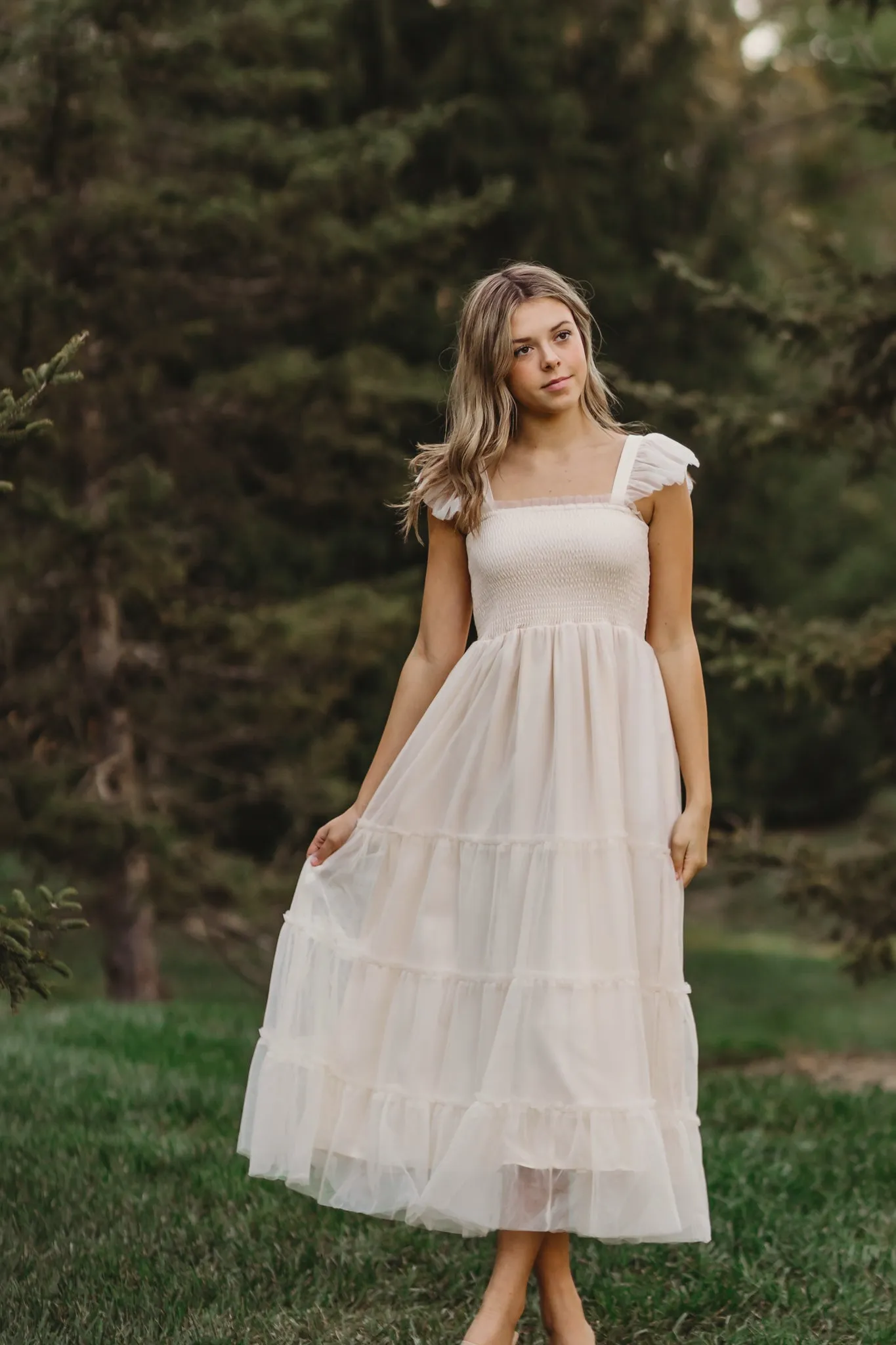 Women's Pia Dress (antique ivory tulle)