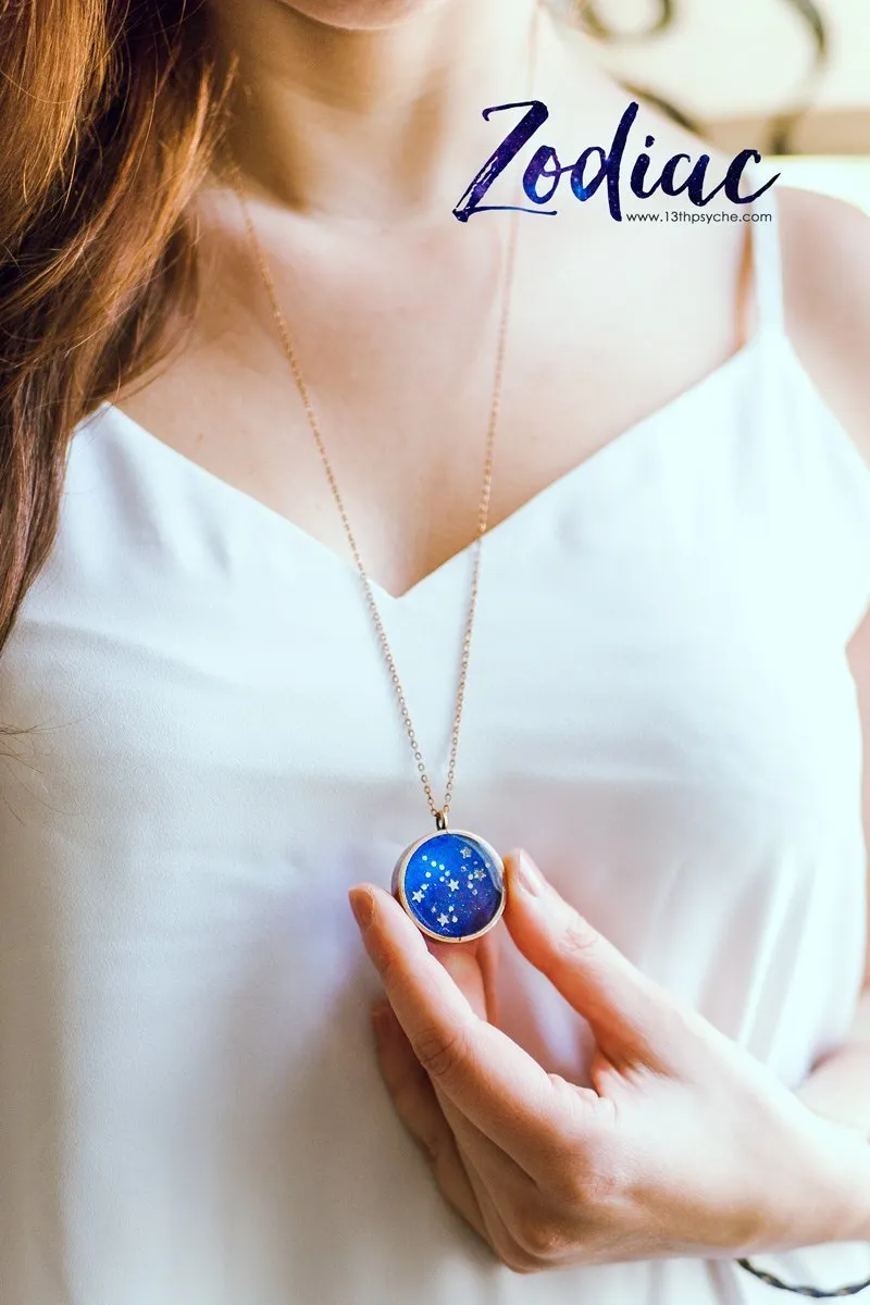 Zodiac jewelry, Scorpio constellation necklace