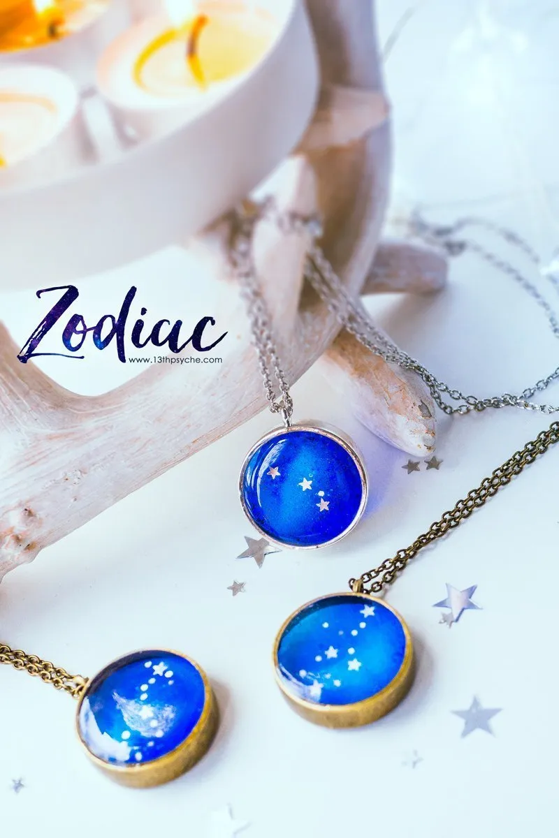 Zodiac jewelry, Virgo constellation necklace